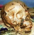 Paper mache skull