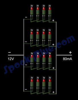 Four series circuits wired in parallel